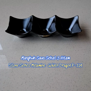 Mangkuk Saus Sekat 3 Stone Series Melamine Golden Dragon P-11A