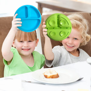 Silicone Tableware Childrens Dinner Plate Divided Dinner Plate Auxiliary Training Tableware Set Snack Bowl