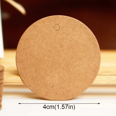 100pcs Round Blank Kraft Paper Tags Vintage Gift Tags Wedding Party Favor Hang Tags DIY Sewing Garment Tag Price Tag Label Card