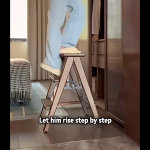 Foldable Ladder Bamboo 3 Steps Stool Portable Ladder Heavy Duty Step Ladder Folding  Hagdan