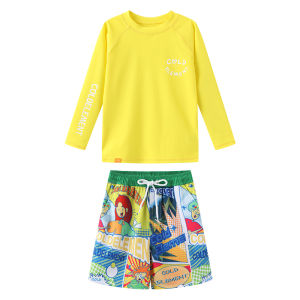 COLDELEMENT | ชุดว่ายน้ำเด็ก Cold Element แขนยาว 2025 ใหม่ กางเกงขาสั้นชายเด็ก กางเกงขาสั้นเด็กหญิง ชุดว่ายน้ำชายหาด กันแดด สำหรับเด็กโต