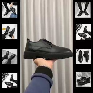 black shoes 2024 Fashion Oxford Leather Shoes For MenLace Up Wedding Shoes