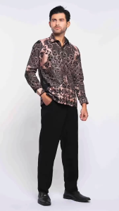 KEMEJA BATIK PRIA HALUS TERBARU FASHION PRIA BAJU LENGAN PANJANG KANTOR CASUAL Gunungan KBMAN 003