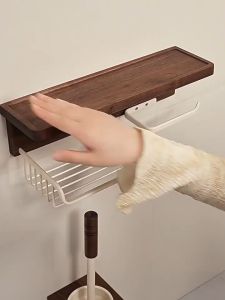 Xblavk Premium Multifunctional Rack Solid wood Toilet Tissue Basket Rack Toilet Tissue Box Toilet Tissue Box