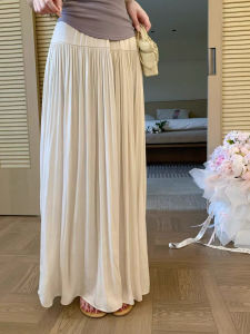 CHOUXIE | Asymmetric High Waist A-Line Pleated Pear Shape Suitable Half Skirt