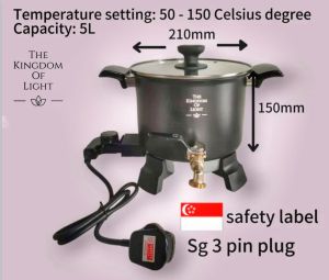 Food Grade Teflon 5L Presto Pot Wax Melter for Candle making | come with SG Safety Mark label