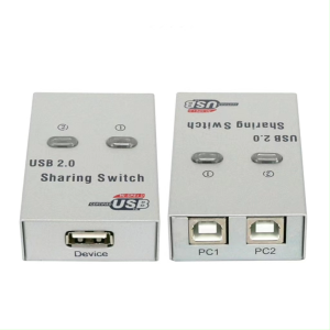 2 Port Auto USB 2.0 Selector Switch Printer Flash Driver Mouse Sharing Switcher Hotkey Software Control(ออโต้