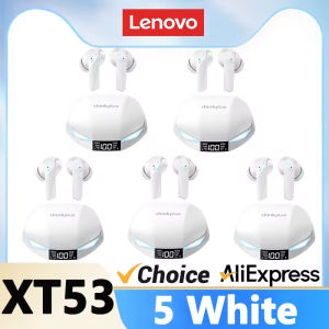 Lenovo | Lenovo New XT53 Bluetooth V5.4 Earphones LED Power Display Gaming Headphones Waterproof Anti-sweat Upgraded Wireless Earbud