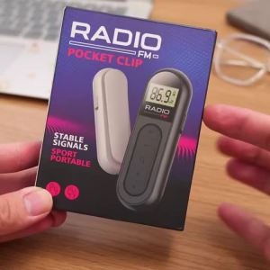 kebidumei | Đài Phát Thanh Di Động KEBIDUMEI FM Có Thể Sạc Lại Với Màn Hình LCD Có Đèn Nền Và Âm Thanh Nổi Giắc Cắm Tai Nghe 35mm Đài Phát Thanh Bỏ Túi Có Kẹp Thắt Lưng