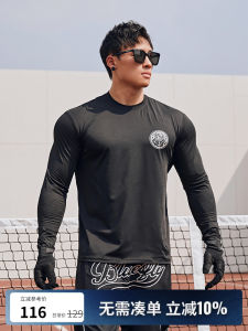 Bluesfly Mens Fitness Sport Long Sleeve T-shirt Reflective Quick Dry Slim Fit Training Base Layer round Neck Running Top