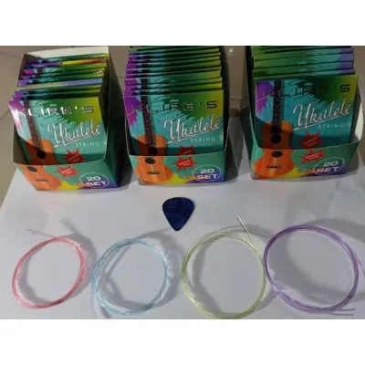 Senar Okulele Nylon 4 warna Klires Ukulele Kentrung Original 1 Set Bonus Pick