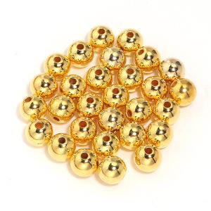 10-1000pcs/lot 3-20mm ABS Imitation Pearl Beads Plated Gold Loose Spaced Round Beads For DIY Bracelet Necklace Jewelry Wholesale