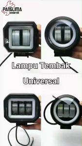 Lampu Tembak Daymaker Bulat Kotak 2 3 Lensa Mode Diam Flash Strobo Kedap Kedip Sorot Waterproof Mini Biru Merah Putih