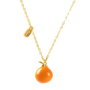 Orange Pure Silver Necklace New Chinese Style Original Design Choker Pendant Fresh out Freshly Made for Couples And Grown-ups