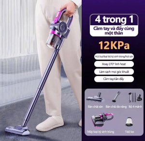 Máy Hút Bụi Cầm Tay Không Dây Công Suất Mạnh Pin Cây Lau Nhà Ga Giường Nệm Đệm Lông Sàn Ô Tô Thông Minh