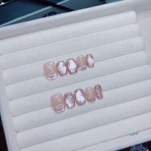 Handmade Wearing Nails Gradient Color Flower Design Optical Therapy Nail Art Stickers Italian Brand Small Sample Size