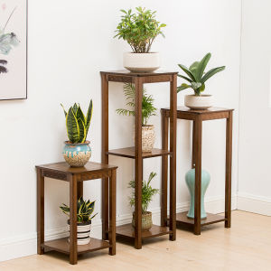 New Chinese Style Bamboo Side Table Non-Traditional Living Room Tea Table Plant Holder Multi-Functional Artistic Design