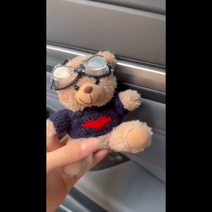 Pilot Curly Bear Plush KeyChain Cute Bear Creative Gift