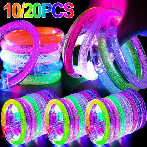 LED Glow Sticks Bracelets Glow in The Dark Christmas Wedding Supplies Flashing Light Up Toys Party Favors Luminous Bracelets