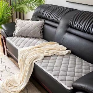 Plush thick sofa cushion office sofa non-slip cushion high-grade light luxury leather sofa cover can be customized