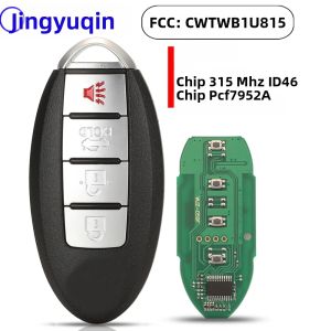 Jingyuqin 4 Nút Điều Khiển Từ Xa Xe Hơi Fob 315 MHz ID46-PCF7952A Chip Tương Thích Với Nissan Sunny Versa Sentra Juke Cube