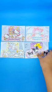 MURAHH!! (5 PCS) UNDANGAN ULANGTAHUN SL02 FREE PLASTIK / ANAK CEWEK BT21 / UNDANGAN ULTAH BENTUK KARAKTER