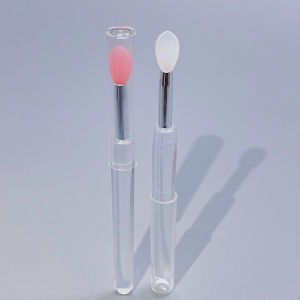 Portable Mini Silicone Lip Brush with Lid Glitter Lip Brush Dustproof Lip Glaze Lip Gloss Brush for Cat Ten Jin Makeup Tools