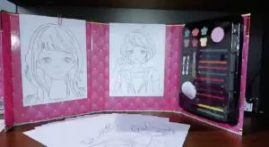 Mainan Anak Perempuan Beauty Makeup Menggambar + Mewarnai Boneka