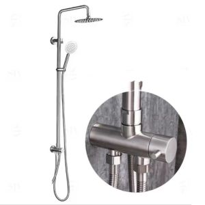 304 Stainless Steel Rainfall Three-Pressure Shower Kit