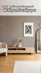 3D PVC Fluted Panel Wallpaper Self-Adhesive Premium Wood Texture Wall Sticker 40x280cm 3.5MM Thickened Waterproof Foam Panels For Wall Kitchen Bedroom Wall Decor [READY STOCK]