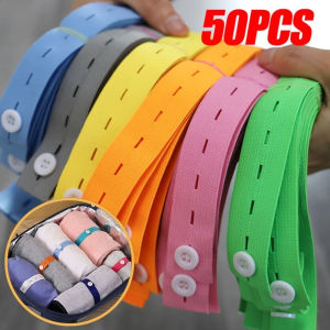 25Cm Stretchable Elastic Bands Adjustable Space Saving Storage Ties with Button Home Cabinet Clothes Bundle Belt