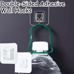 Double-Sided Self Adhesive Wall Hooks for Hanging Traceless Waterproof Oilproof Kitchen Bedroom Wall Hook Storage Holder Storage