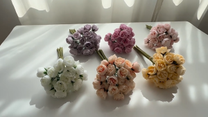 【COD】 27 Heads Artificial Camellia Flowers Peony Rose Bouquet Bride Flower For Wedding Party Office Home Decoration