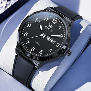 Olevs Đồng Hồ Cho Mens Ban Đầu Không Thấm Nước 2025 Giản Dị Đồng hồ thời trang lịch dạ quang Tuần Dây đeo Silicon Mens Đồng Hồ