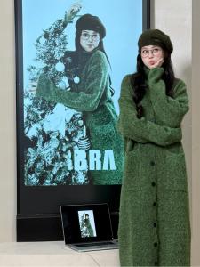 Váy Dệt Kim Màu Xanh Lá Cây Rộng Rãi Cỡ Lớn Cho Phụ Nữ Mang Thai Mùa Thu Đông Dài Đến Sàn Váy Thường Ngày