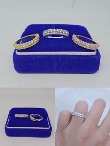 cincin listring mp 2 brs mp kecil & mp sedang/perak asli silver 925 lapis emas