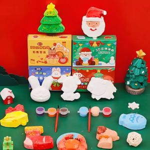 MOMO Creative Christmas Paint for Plaster Doll (With Paintbrush*1+pigments*3)Students Supplies