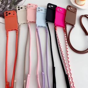 Original Lanyard Case For iPhone 18 Pro Max 17 14 13 15 16 Plus 12 Shockproof Adjustable Crossbody Neck Cord Strap Soft Cover
