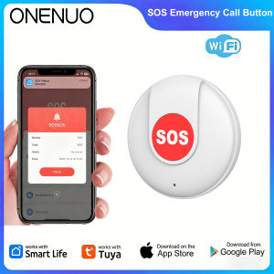 Tuya WiFi Wireless Security One Key SOS Button Emergency Alarm Panic Device for Elderly Kids Home Safety Tuya APP Remote