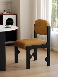 Retro Minimalist Solid Wood Back Chair Casual Coffee Simple Style Dining Chair for Small Spaces Modern Mid-Century Armless