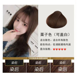 Natural Pure Plant-Based Easy-To-Wash Hair Dye in Trending Black Chestnut Brown Bubble Formula Covers Gray without Staining Scalp