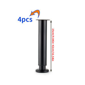 4pcs adjustable height furniture support legs black telescopic table legs used for tables bed frames TV cabinets sofas
