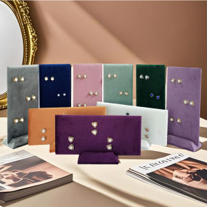 40 Hole Velvet Earring Display Organizer - Dismountable Wooden Base High Quality Storage Rack for Ear Studs & Pendants Display