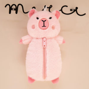 Trendy Capybara Plush Pencil Case Doll Makeup Bag Female Stationery Storage Bag High Aesthetic Value Student Cultural Supplies