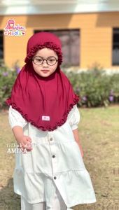 Jilbab Anak Lucu Nyaman 1-2Tahun Rempel Karet Instan AMIRA by Miulan Hijab