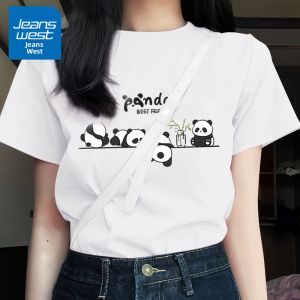 Jeanswest | Dopamine Design Summer New Hot Selling 100% Cotton Loose Fitting Navy Green Short Sleeve T-Shirt