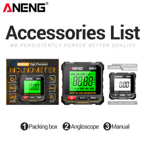 ANENG | Digital Angle Level Laser Instrument 360°Screen Automatic Flip Four-sided Strong Magnetic Inclinometer Universal Tool ANENG RN03