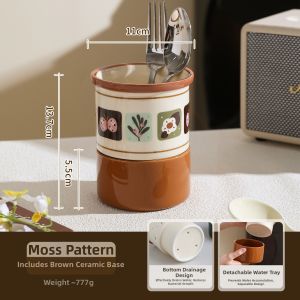 SHELI | Drain and Mold-Resistant Ceramic Chopstick Storage Box