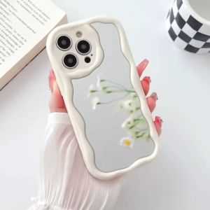 Casing For OPPO A78 A17 A17k A57 A77 A77s A76 A96 A16 A16s A15 A15s A5s A7 A3s A5 A9 2020 A54 A74 A95 A94 A93 A53 A33 2020 Minimalist Mirror Surface Wave Edge Phone Case Camera Protection Soft TPU Cover