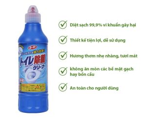 Chai nước tẩy rửa bồn cầu Nhật Bản hàng Nhật nội địa vệ sinh toilet tẩy sạch vết ố diệt vi khuẩn hương thơm nhẹ an toàn.